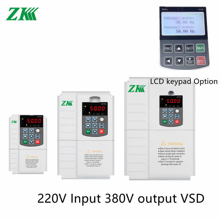 1.5kw-18kw Vector Control VFD 220V Input 380V Output With Over Current Protection